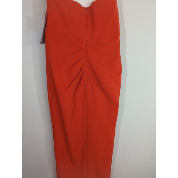JS Collections Red Ruched Back V Neck Party Dress Women 2‎ NWT Valentine Holiday - Picture 8 of 14